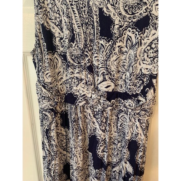 Soma Black & White Floral Sleeveless Flared Maxi Dress Extra Large - Picture 5 of 6